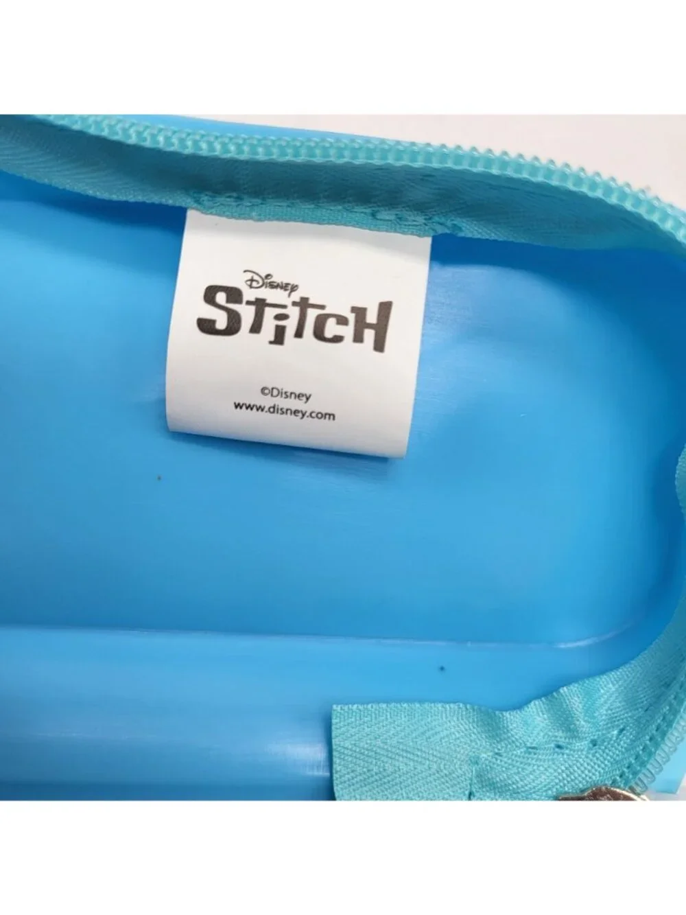 Disney Stitch Pencil Case Box With Zipper Closure & Flower Design Blue